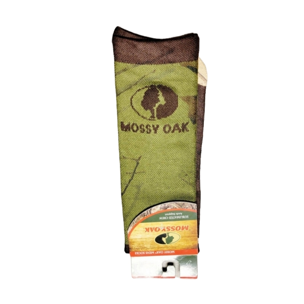 Mossy Oak Sublimated Crew Arch Support Socks -‎ Size 9-12.5